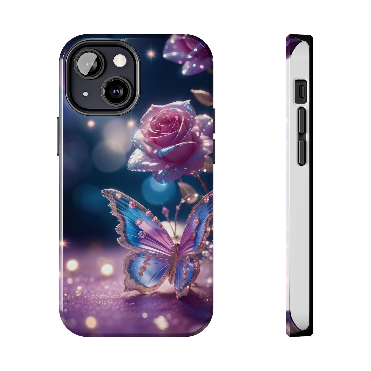 Tough Phone Cases: Fantasy butterfly and roses