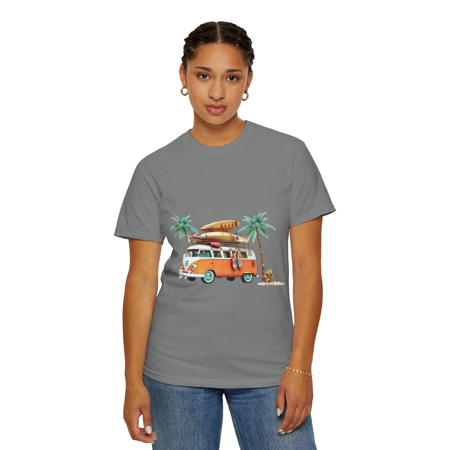 Retro Surf Van: Unisex Garment-Dyed T-shirt