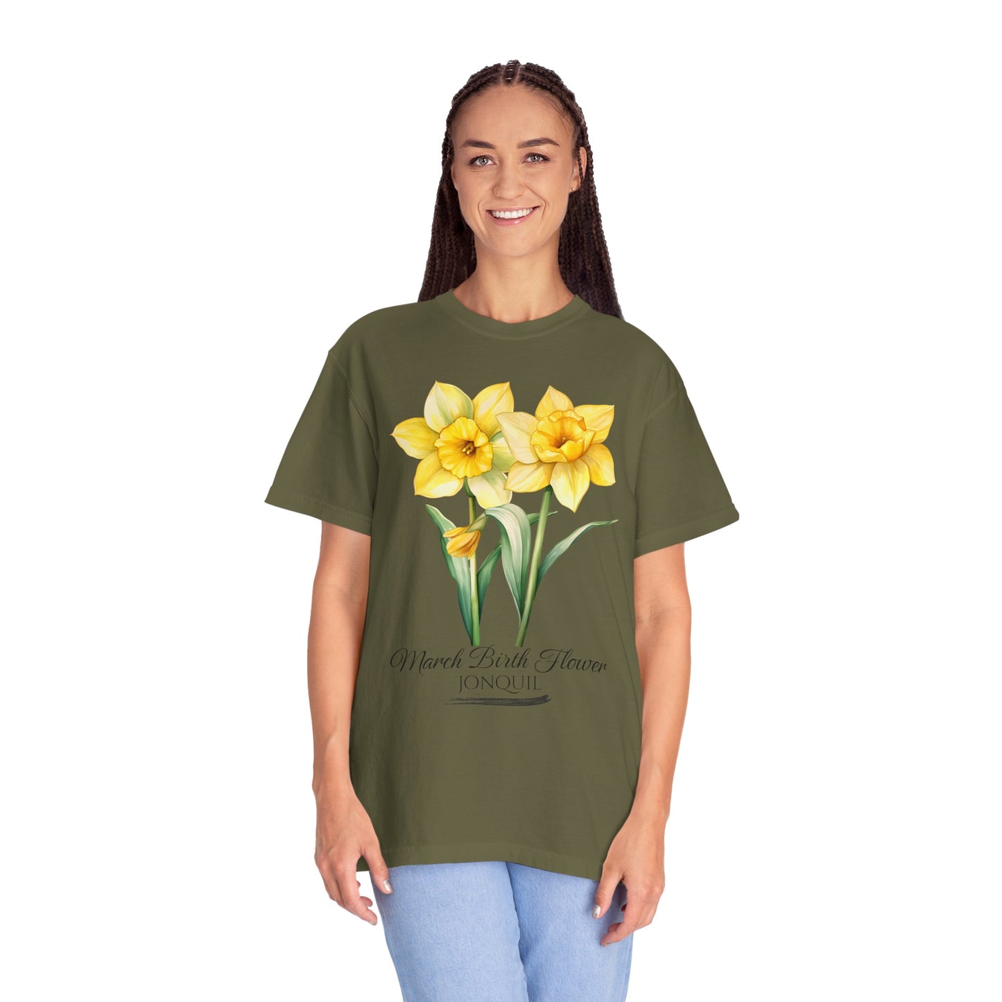 March Birth Flower "Jonquil" - Unisex Garment-Dyed T-shirt