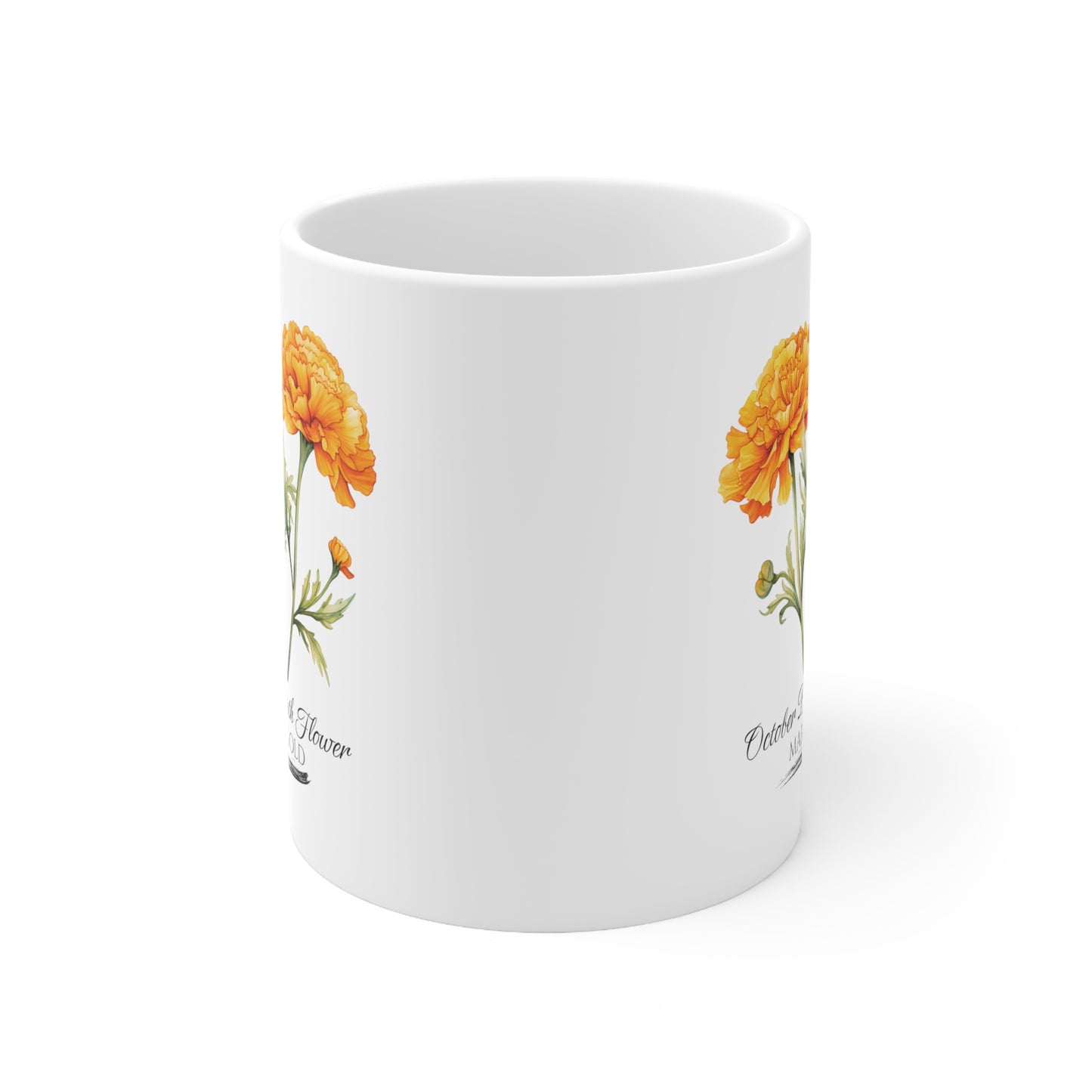 October Birth Flower (Marigold): Ceramic Mug 11oz