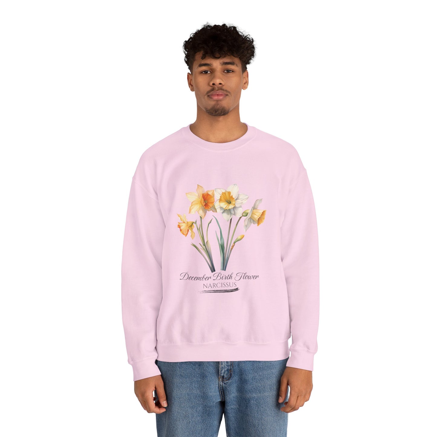 December Birth Flower (Narcisus) - Unisex Heavy Blend™ Crewneck Sweatshirt