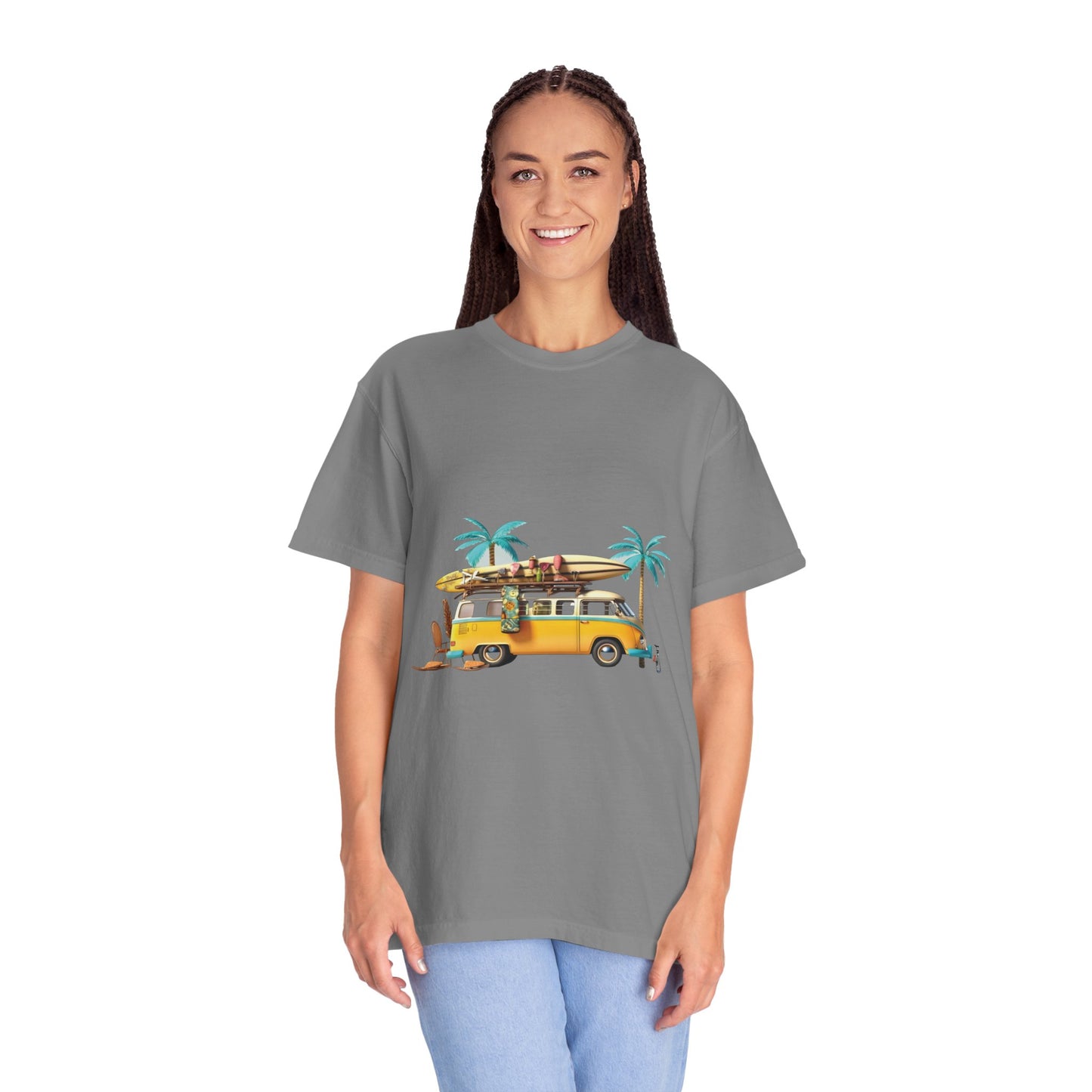 Retro Surf Van: Unisex Garment-Dyed T-shirt