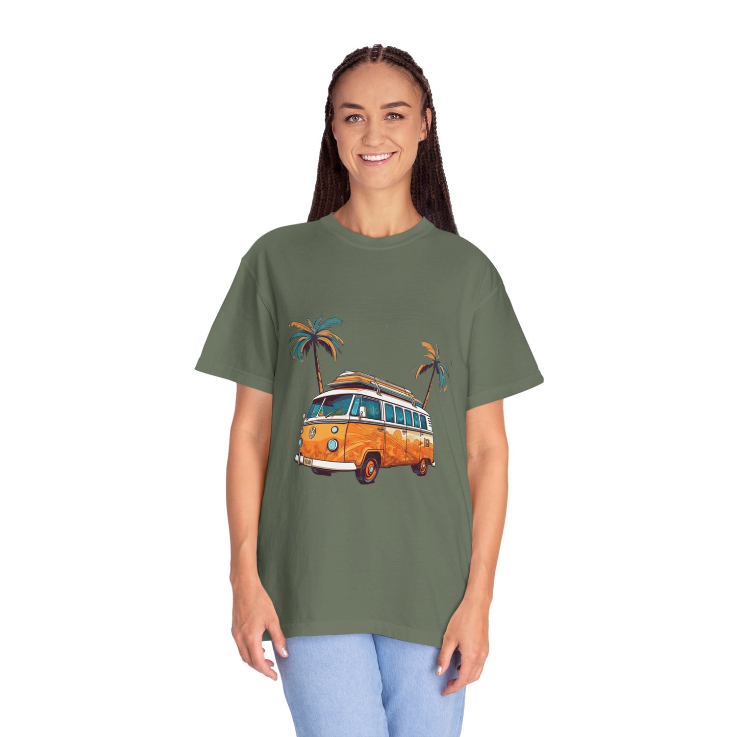 Retro Surf Van: Unisex Garment-Dyed T-shirt