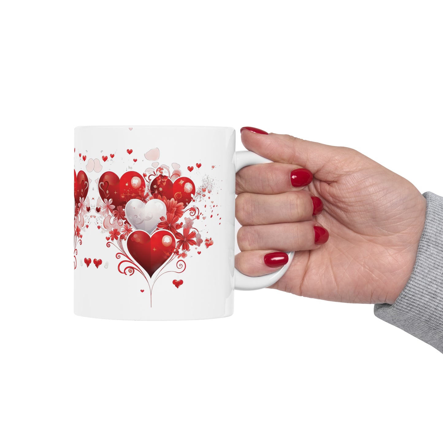 Valentine's Heart Tears Drops: Ceramic Mug 11oz