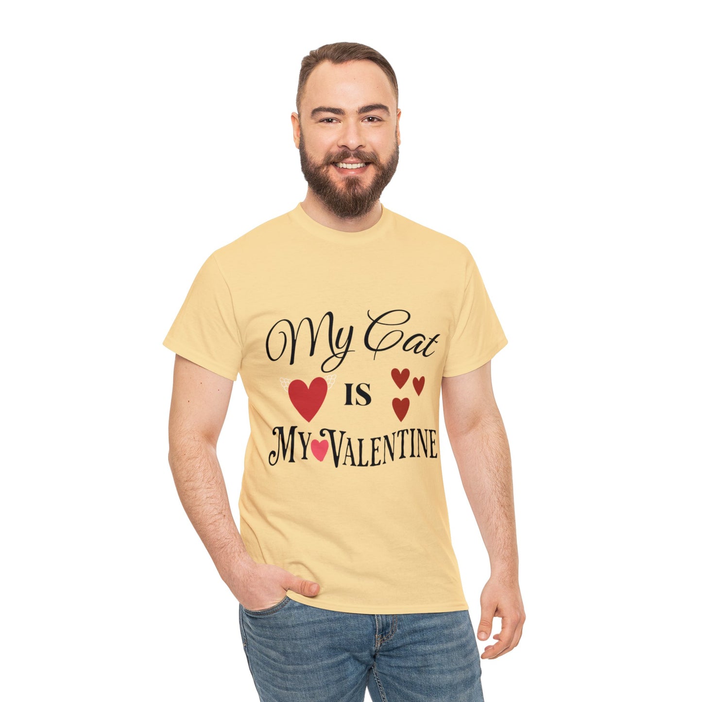 My Cat Is My Valentine1 - Unisex Heavy Cotton Tee