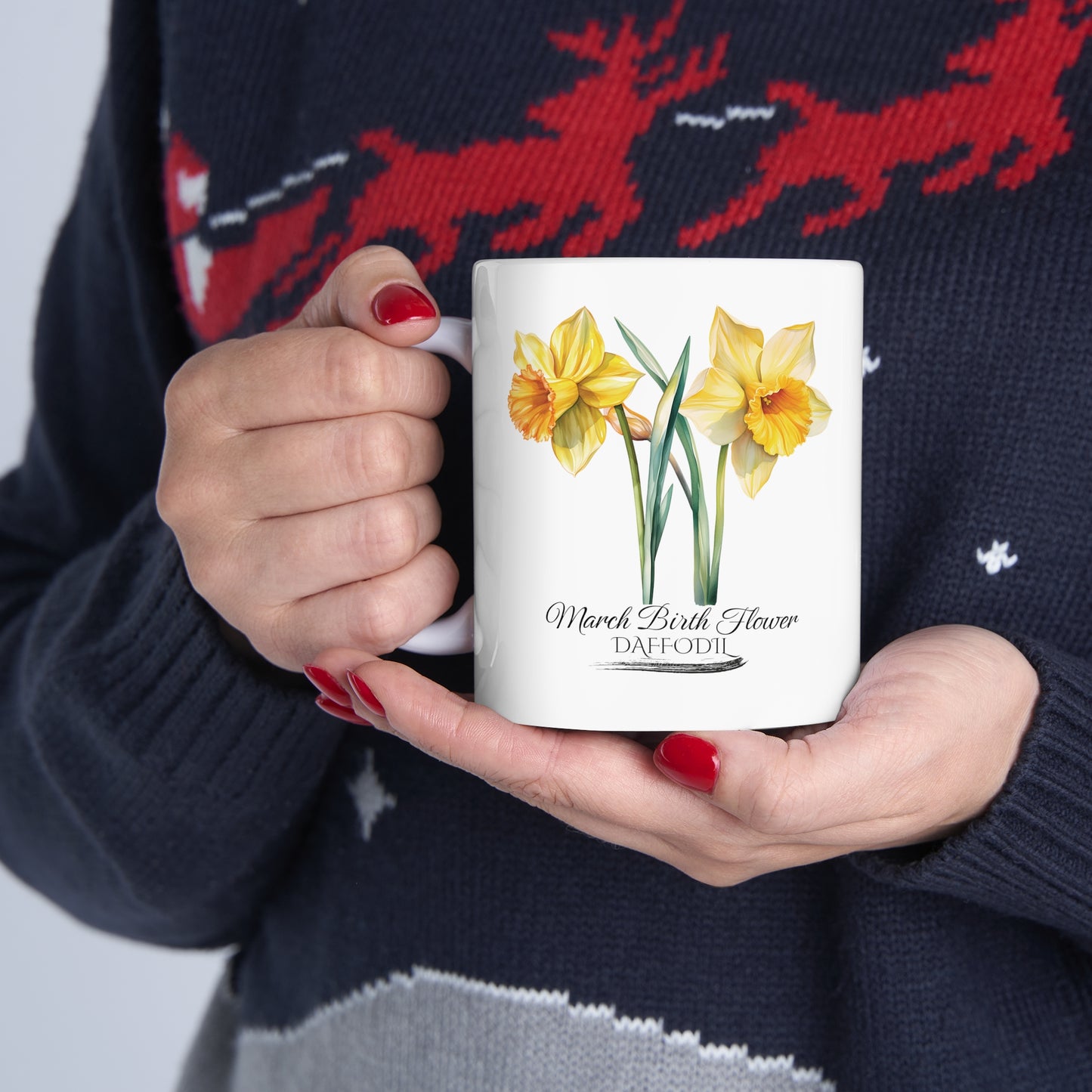 March Birth Flower (Daffodil): Ceramic Mug 11oz