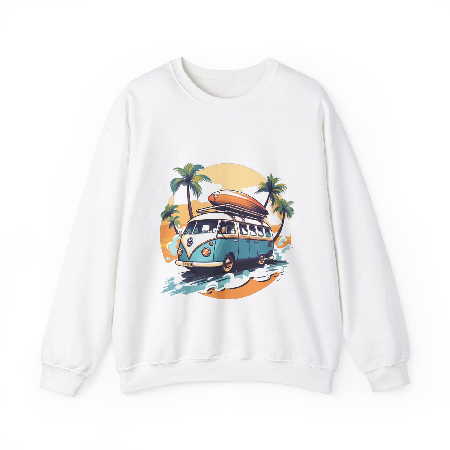 Retro Surf Van - Unisex Heavy Blend™ Crewneck Sweatshirt