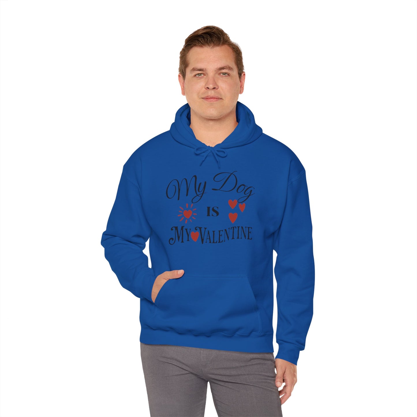 My Dog Is My Valentine - Unisex Heavy Blend™ Hooded Sweatshirt