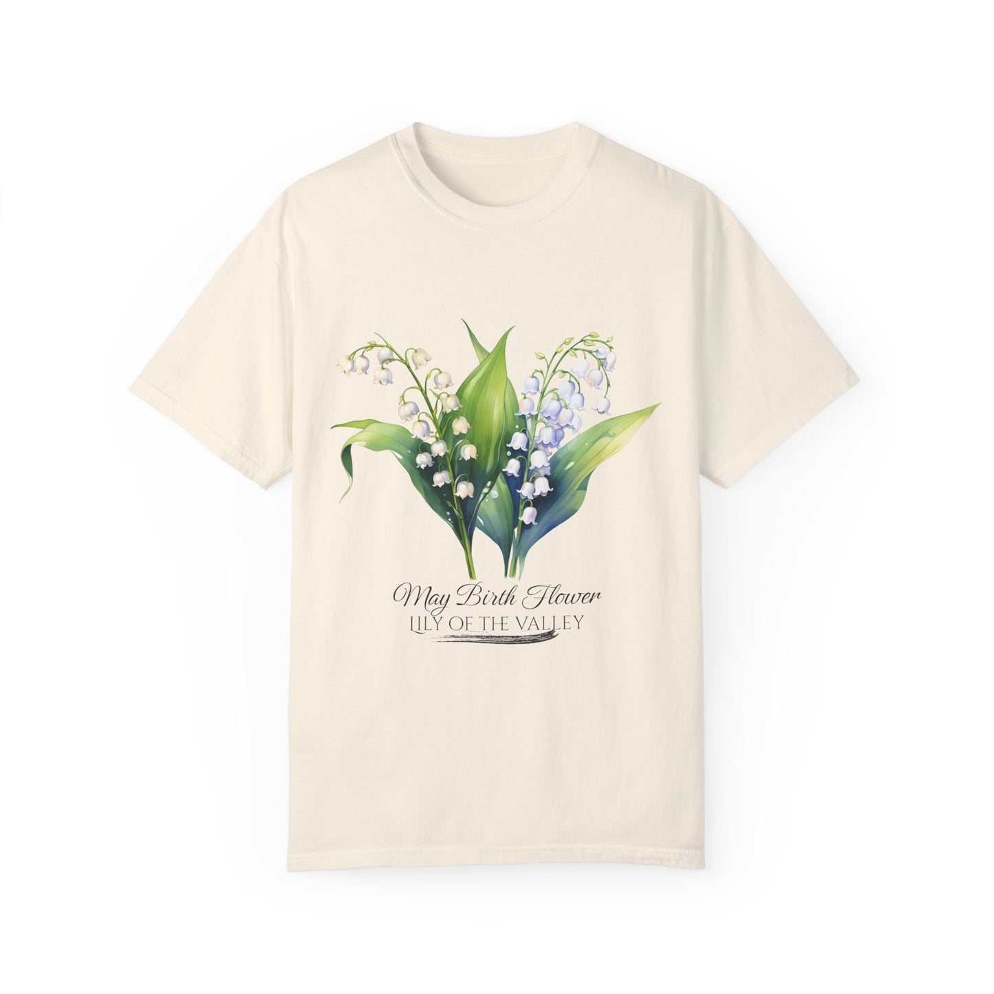 May Birth Flower "Lily of the Valley" - Unisex Garment-Dyed T-shirt