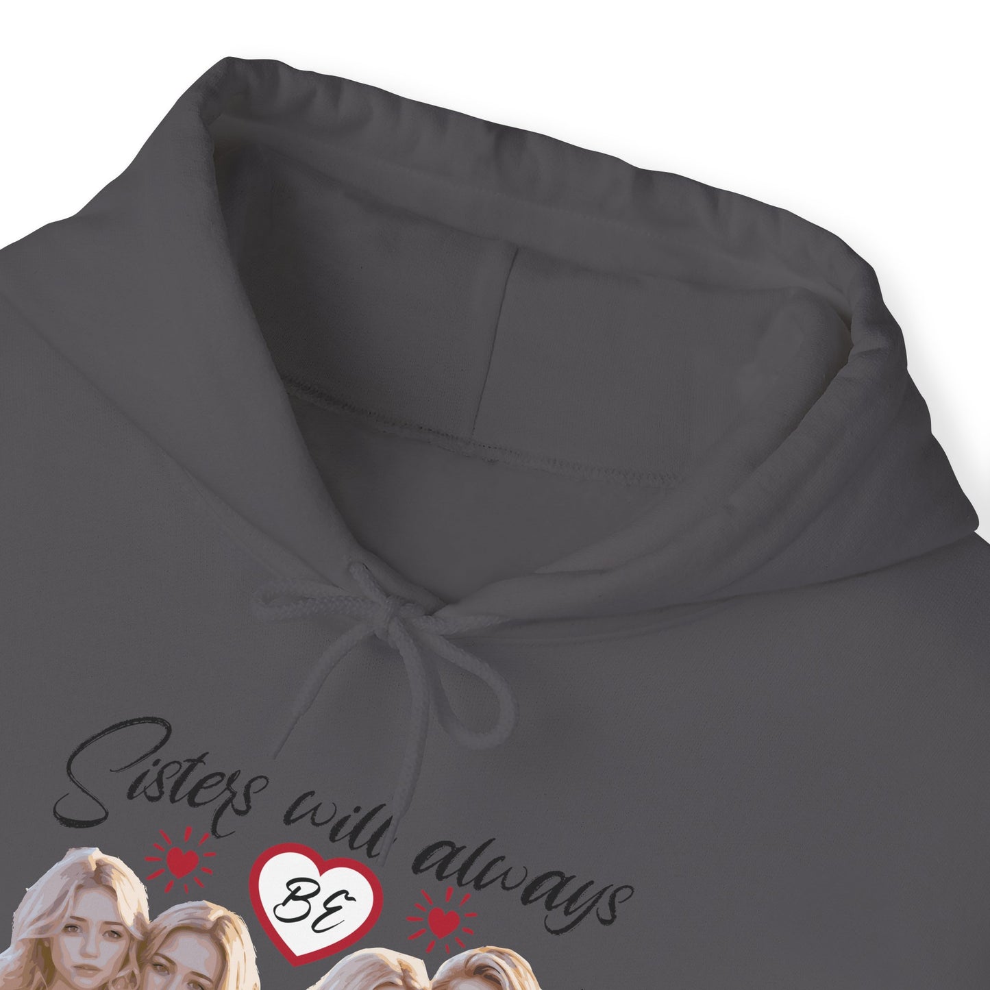 Sisters will always be connected by hearts - Unisex Heavy Blend™ Hooded Sweatshirt