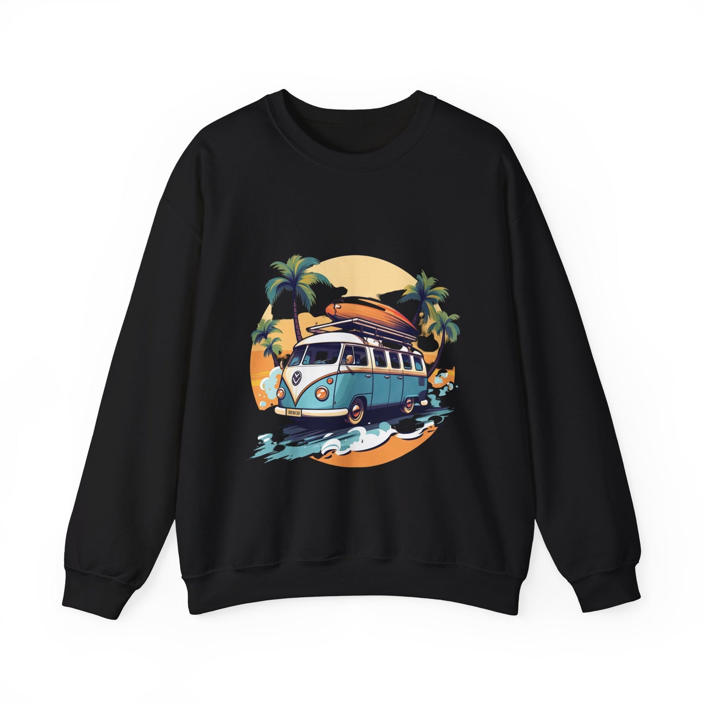 Retro Surf Van - Unisex Heavy Blend™ Crewneck Sweatshirt