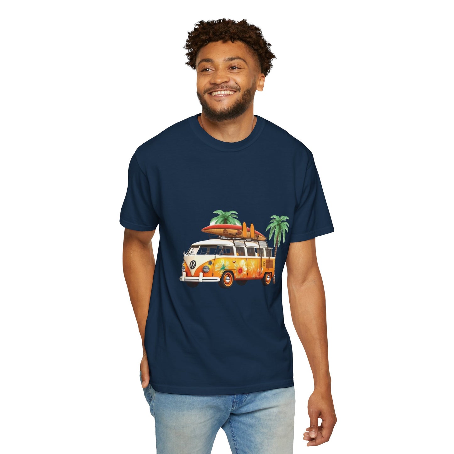 Retro Surf Van: Unisex Garment-Dyed T-shirt