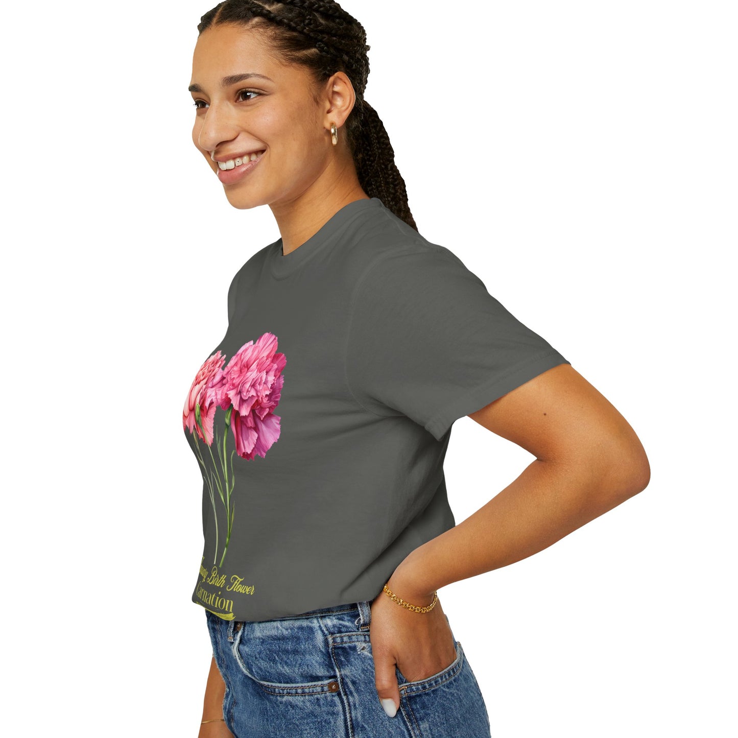 January Birth Flower "Daffodil" (For Print on Dark Fabric) - Unisex Garment-Dyed T-shirt