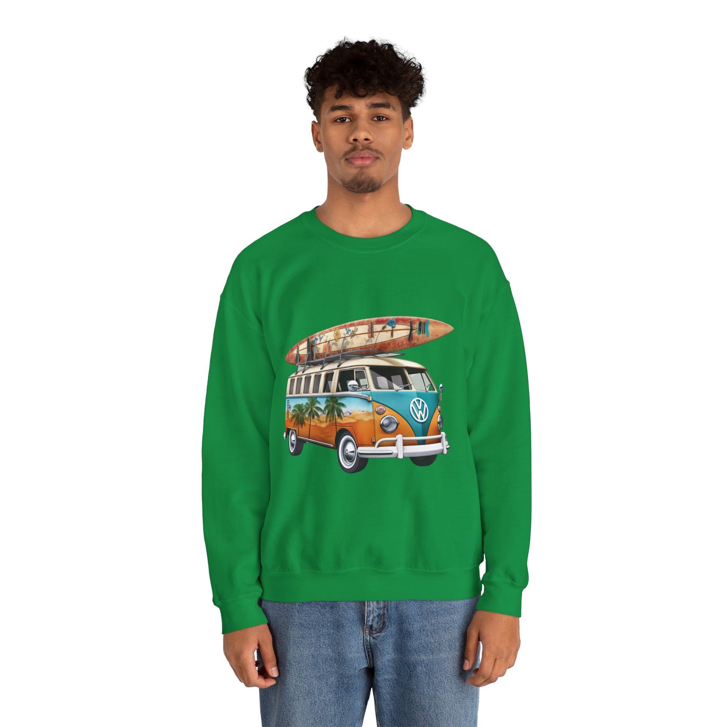 Retro Surf Van - Unisex Heavy Blend™ Crewneck Sweatshirt