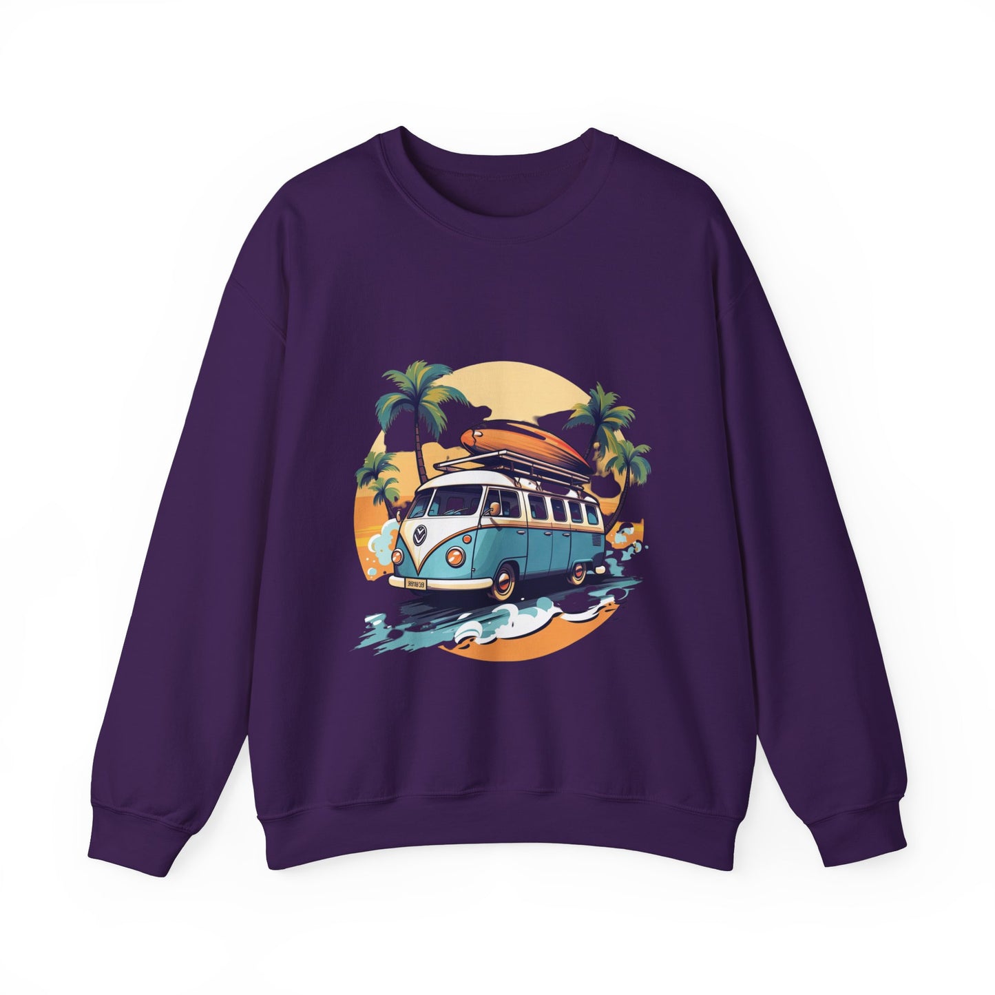 Retro Surf Van - Unisex Heavy Blend™ Crewneck Sweatshirt