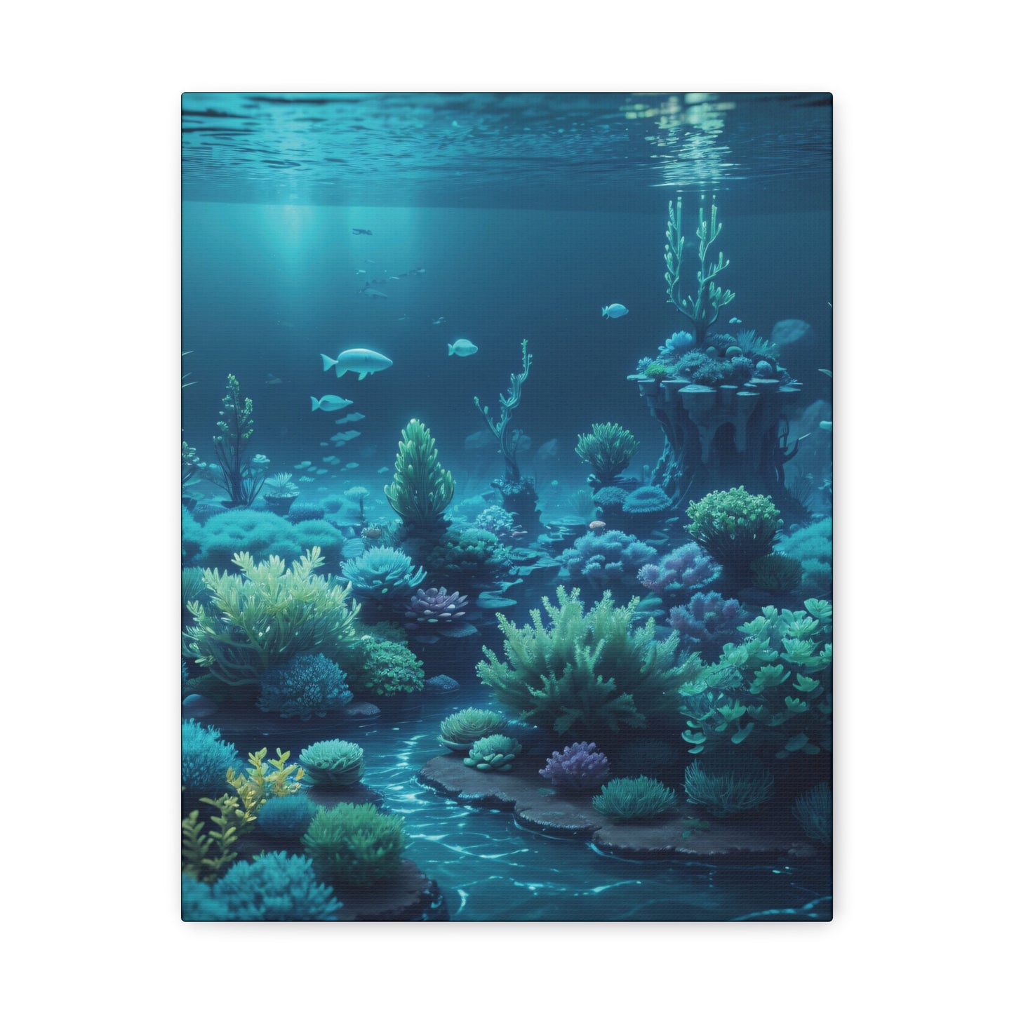 Under Sea Shark Coral Reef: Canvas Gallery Wraps