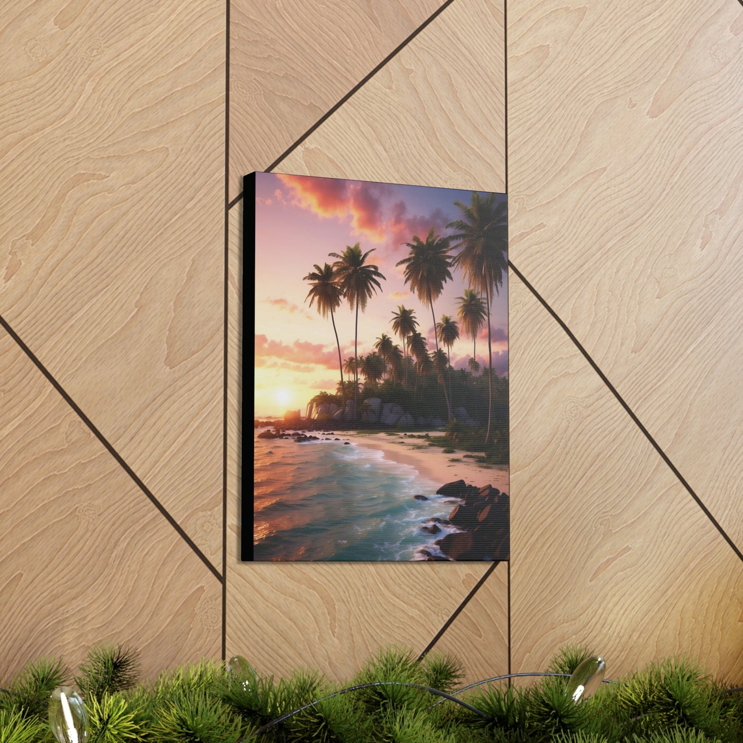 Sunset Over the Ocean Shores: Canvas Gallery Wraps