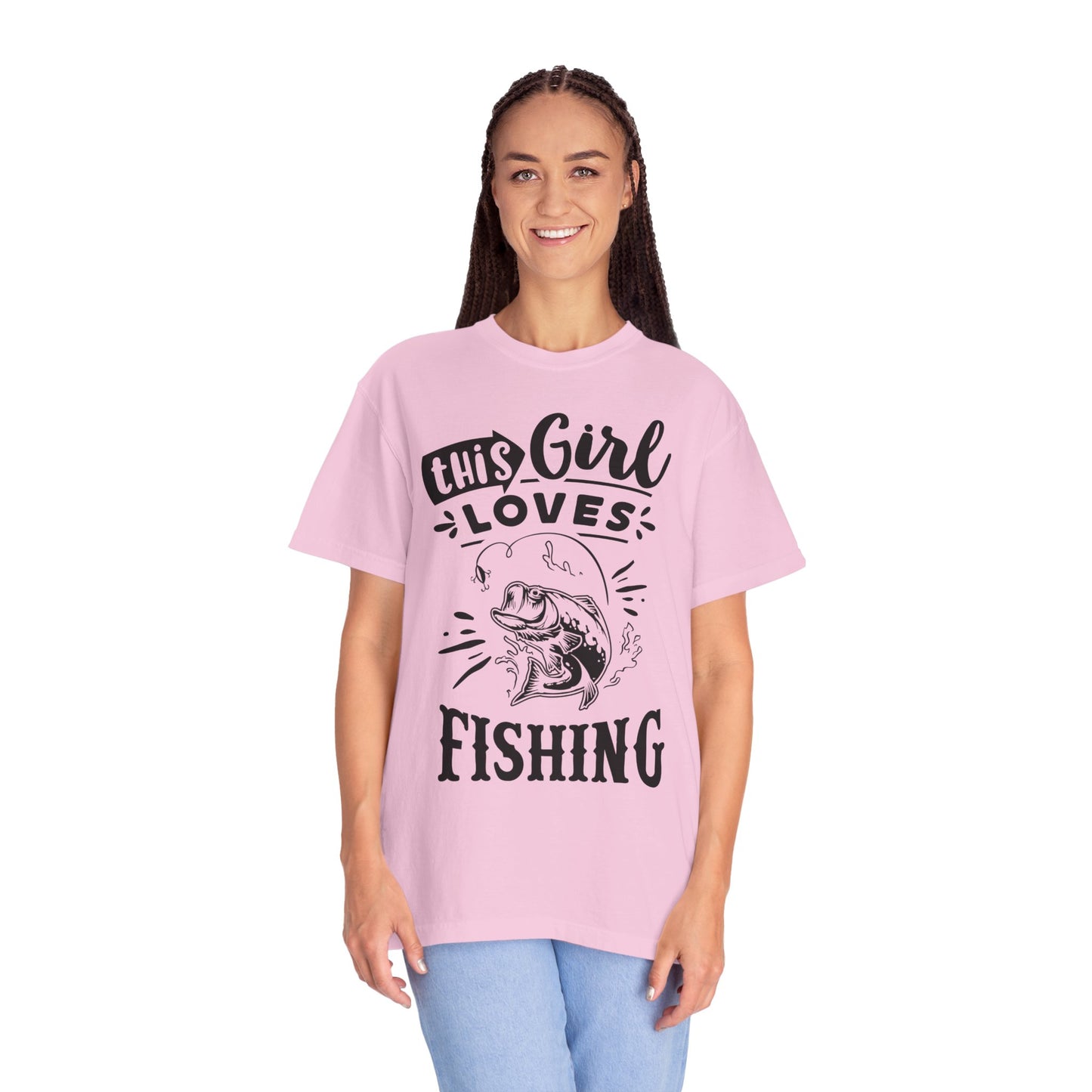 This girl loves fishing: Unisex Garment-Dyed T-shirt