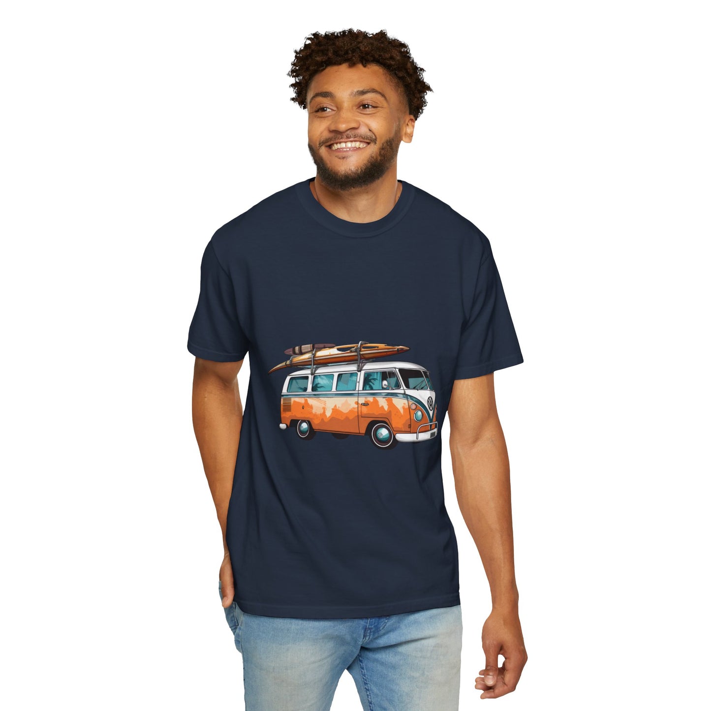 Retro Surf Van: Unisex Garment-Dyed T-shirt