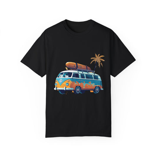 Retro Surf Van: Unisex Garment-Dyed T-shirt