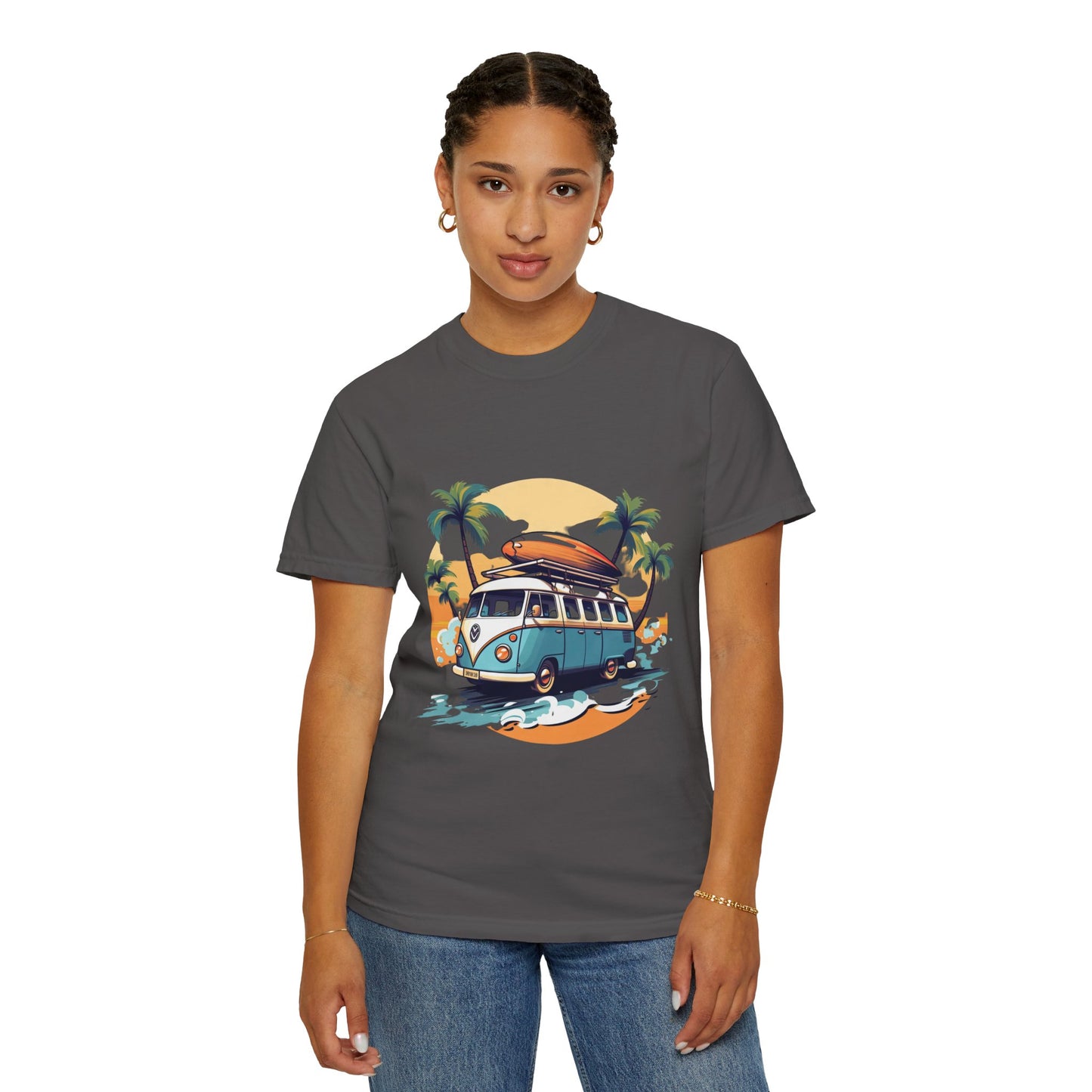 Retro Surf Van: Unisex Garment-Dyed T-shirt