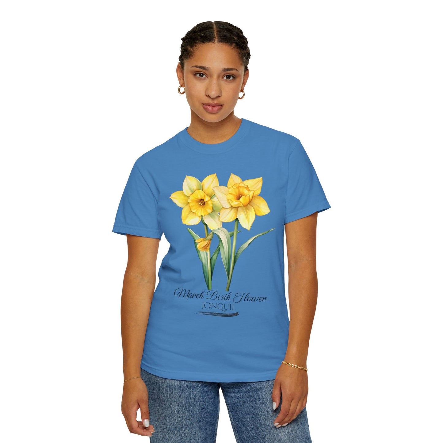 March Birth Flower "Jonquil" - Unisex Garment-Dyed T-shirt