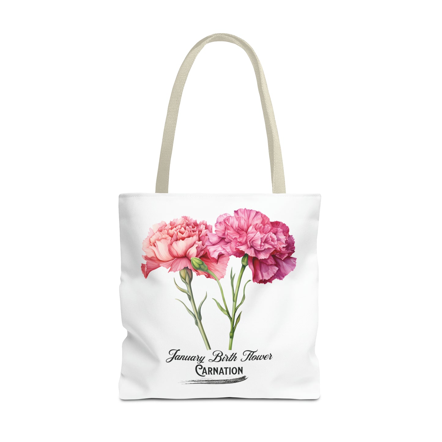 January Birth Flower: Carnation - Tote Bag (AOP)