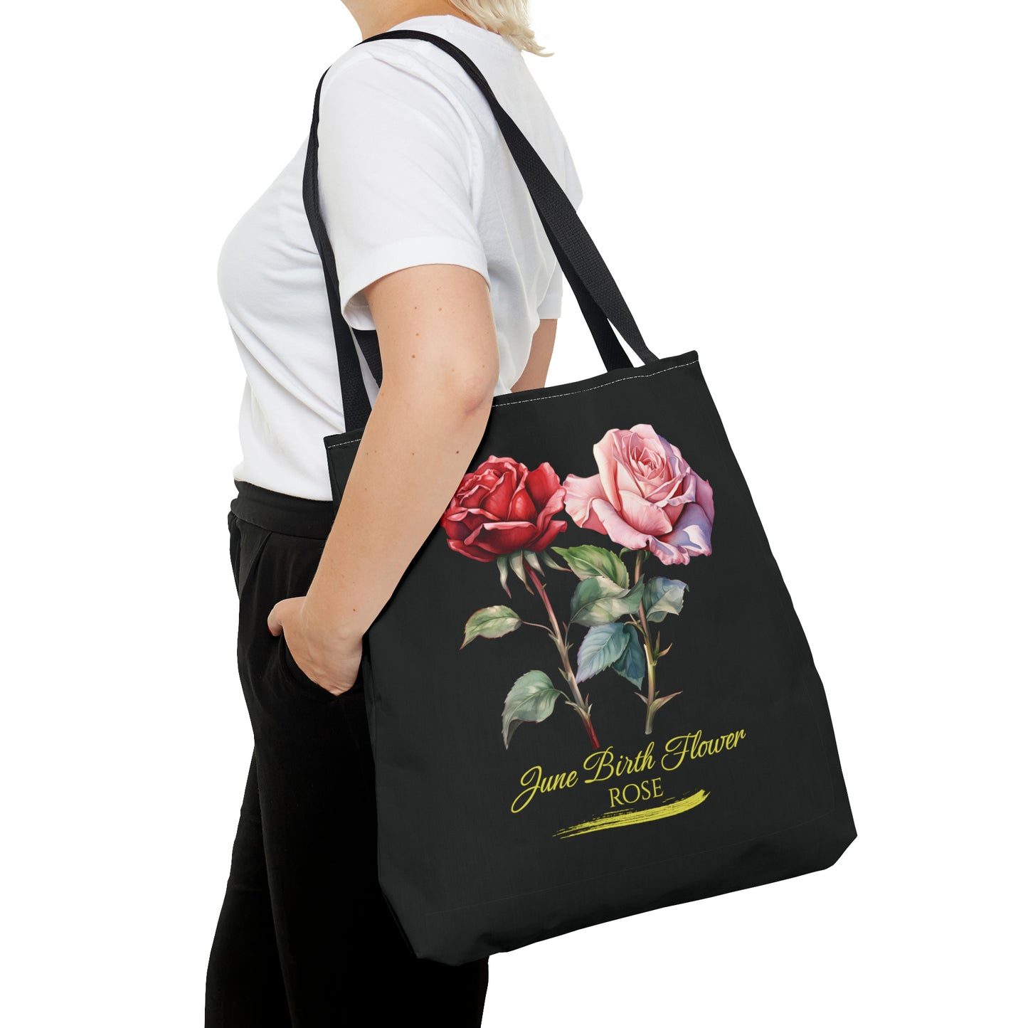 June Birth Flower: Rose - Tote Bag (AOP)