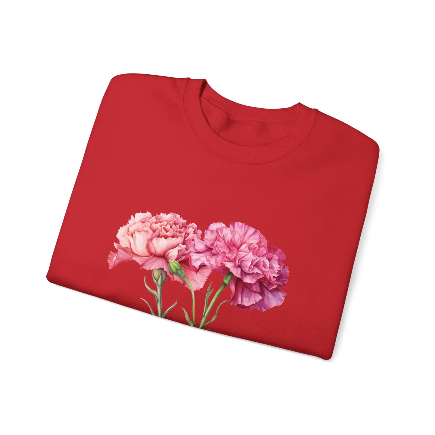 January Birth Flower (Carnation) - Unisex Heavy Blend™ Crewneck Sweatshirt