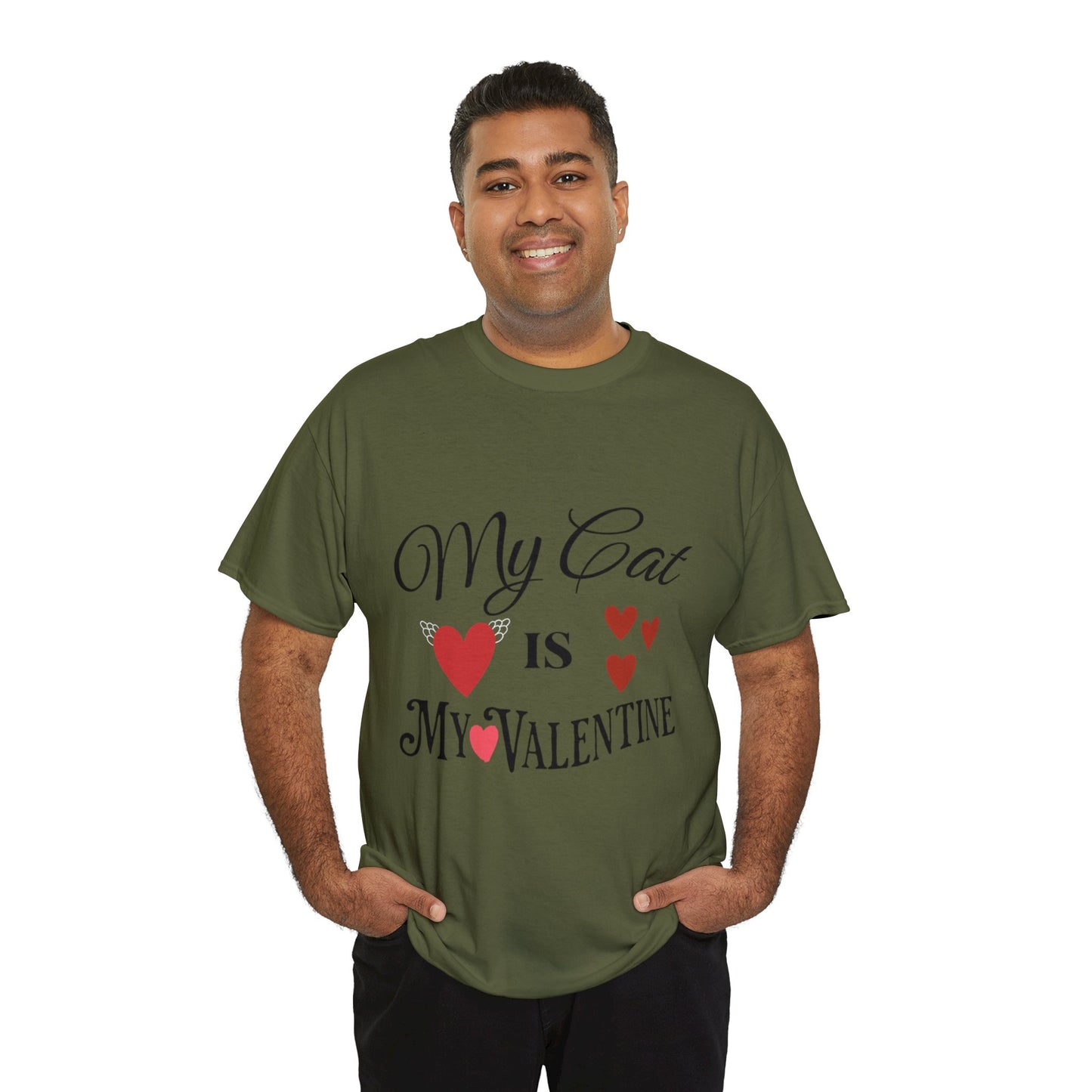 My Cat Is My Valentine1 - Unisex Heavy Cotton Tee