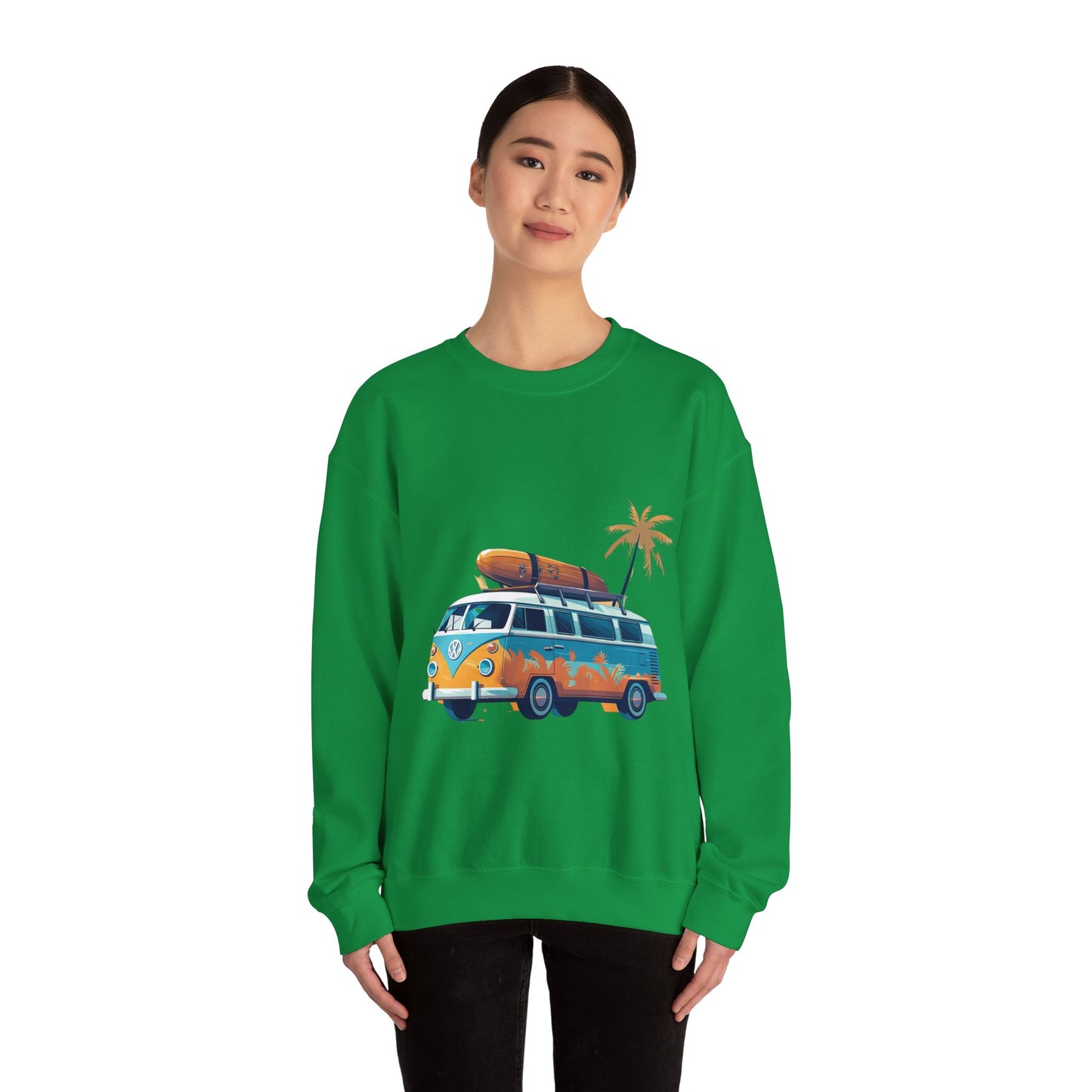 Retro Surf Van - Unisex Heavy Blend™ Crewneck Sweatshirt