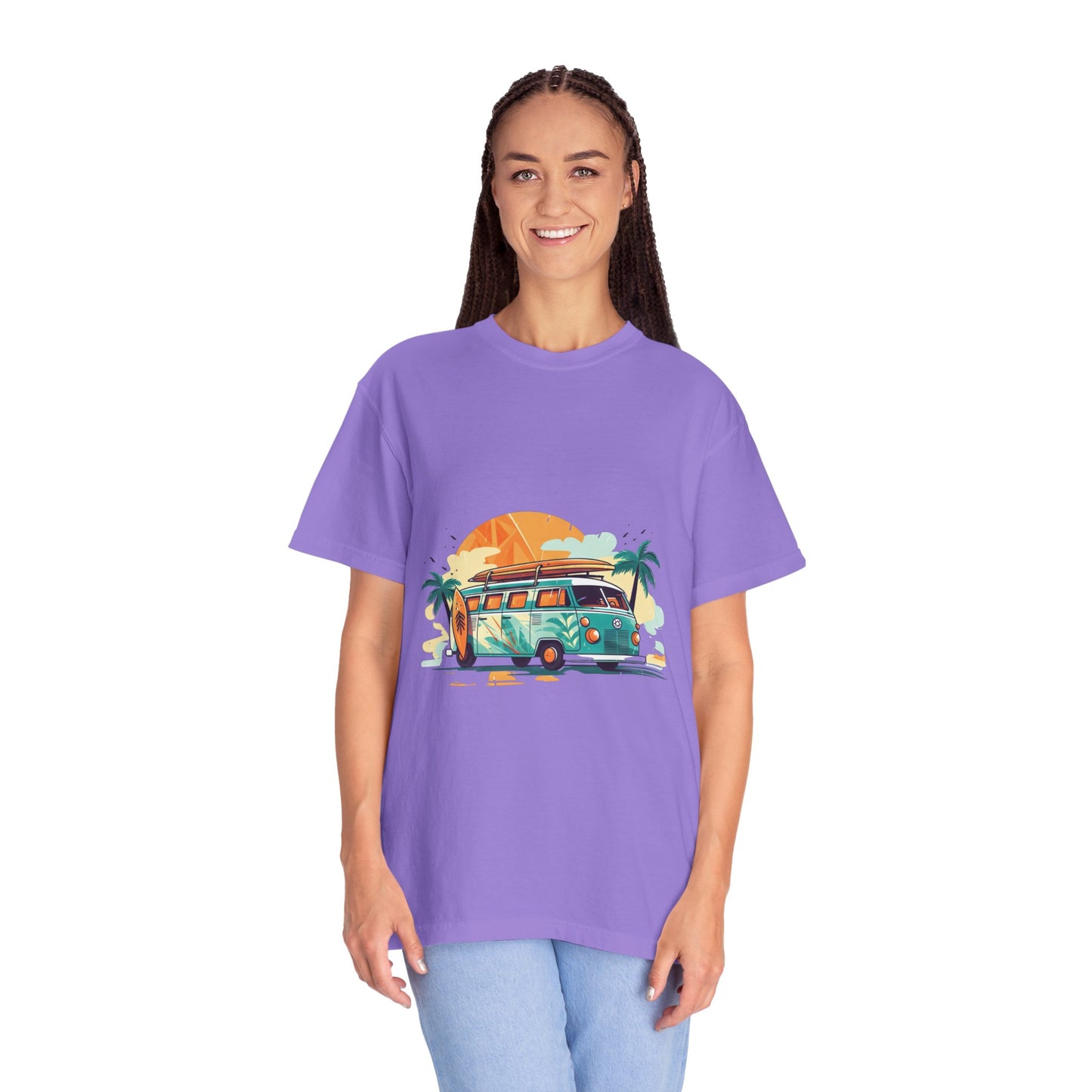 Retro Surf Van: Unisex Garment-Dyed T-shirt