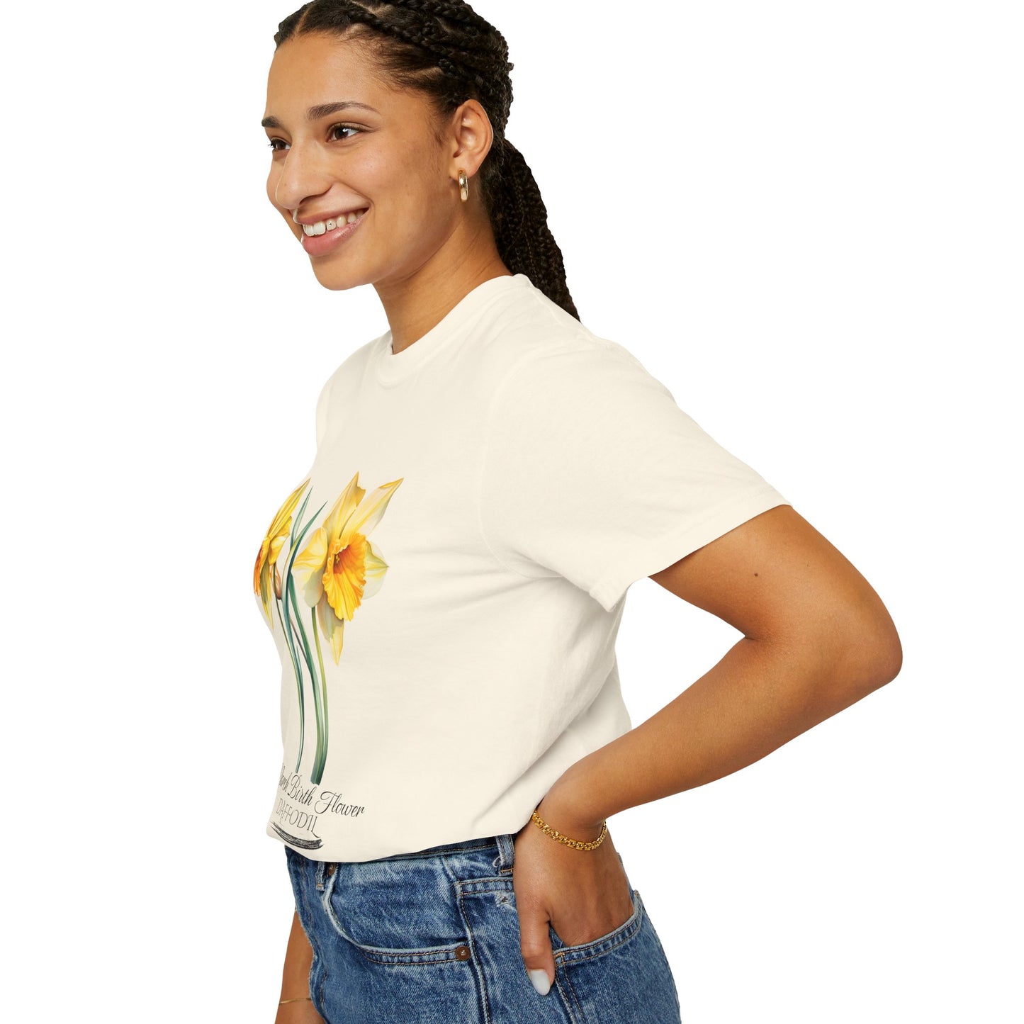 March Birth Flower "Daffodil" - Unisex Garment-Dyed T-shirt