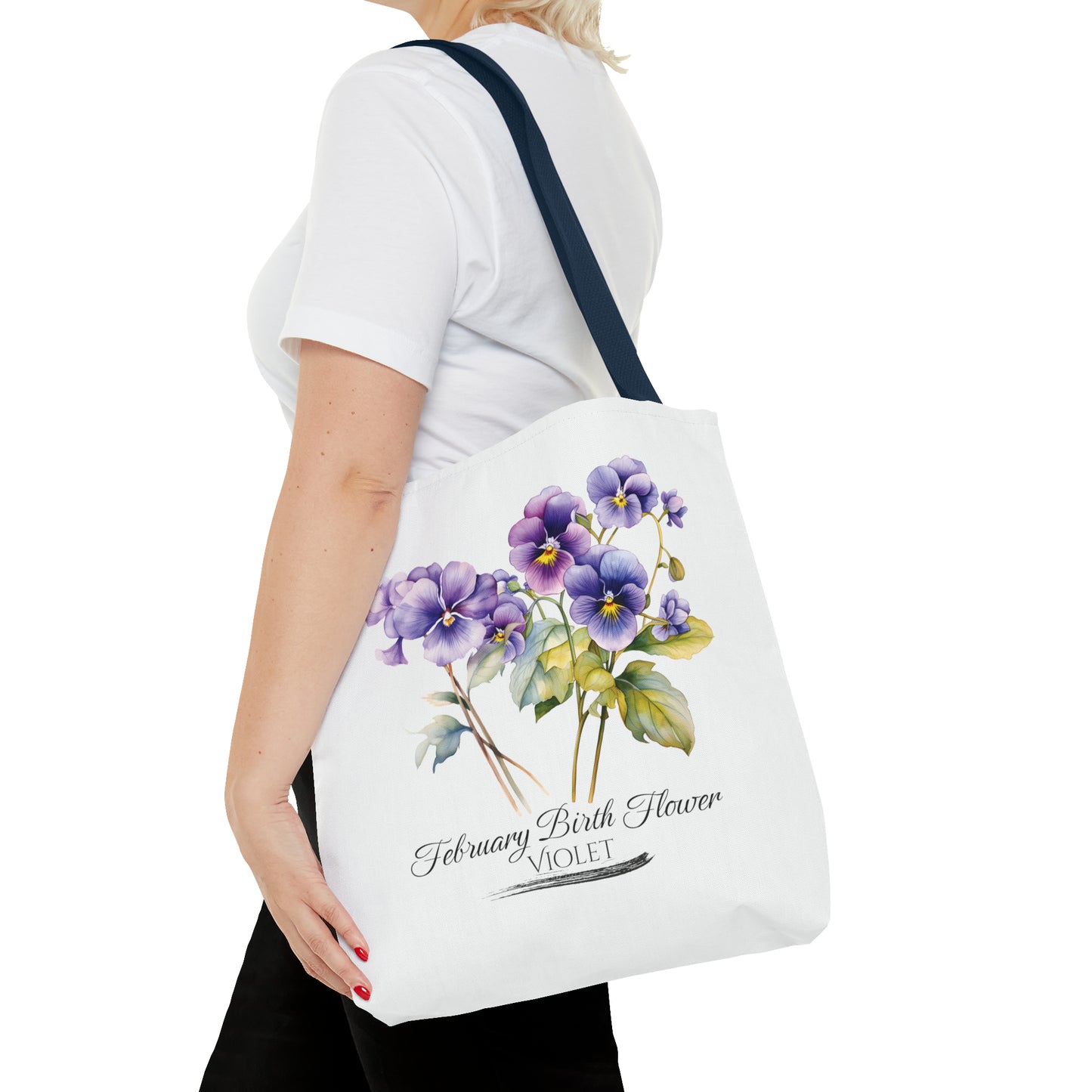 February Birth Flower: Violet - Tote Bag (AOP)