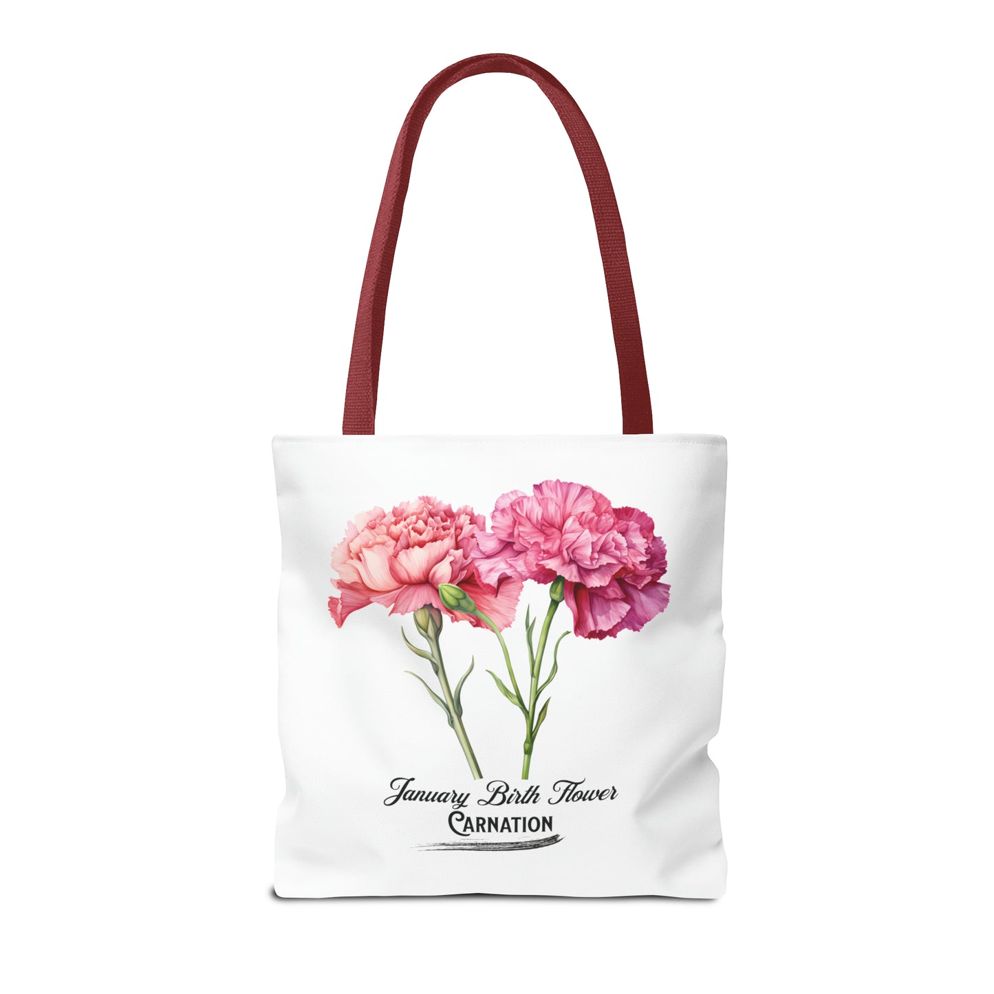 January Birth Flower: Carnation - Tote Bag (AOP)