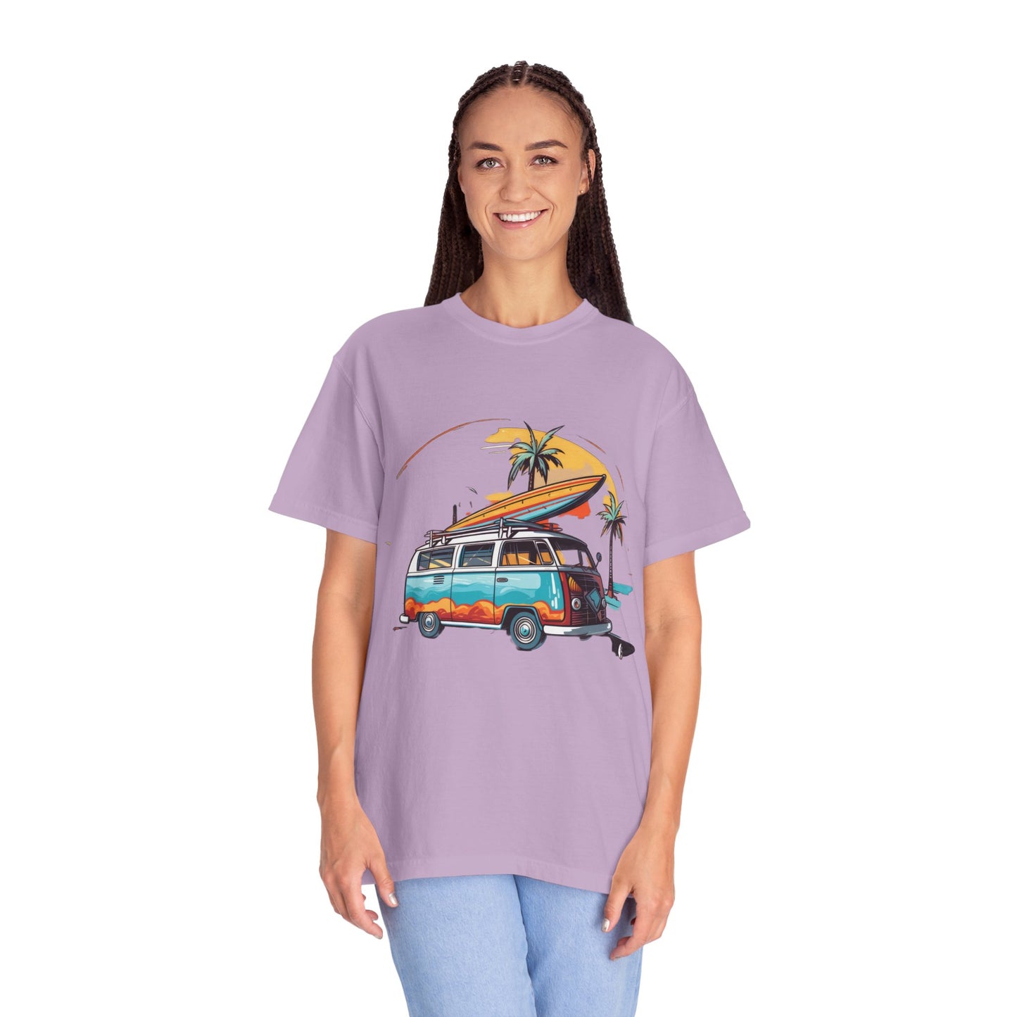 Retro Surf Van: Unisex Garment-Dyed T-shirt