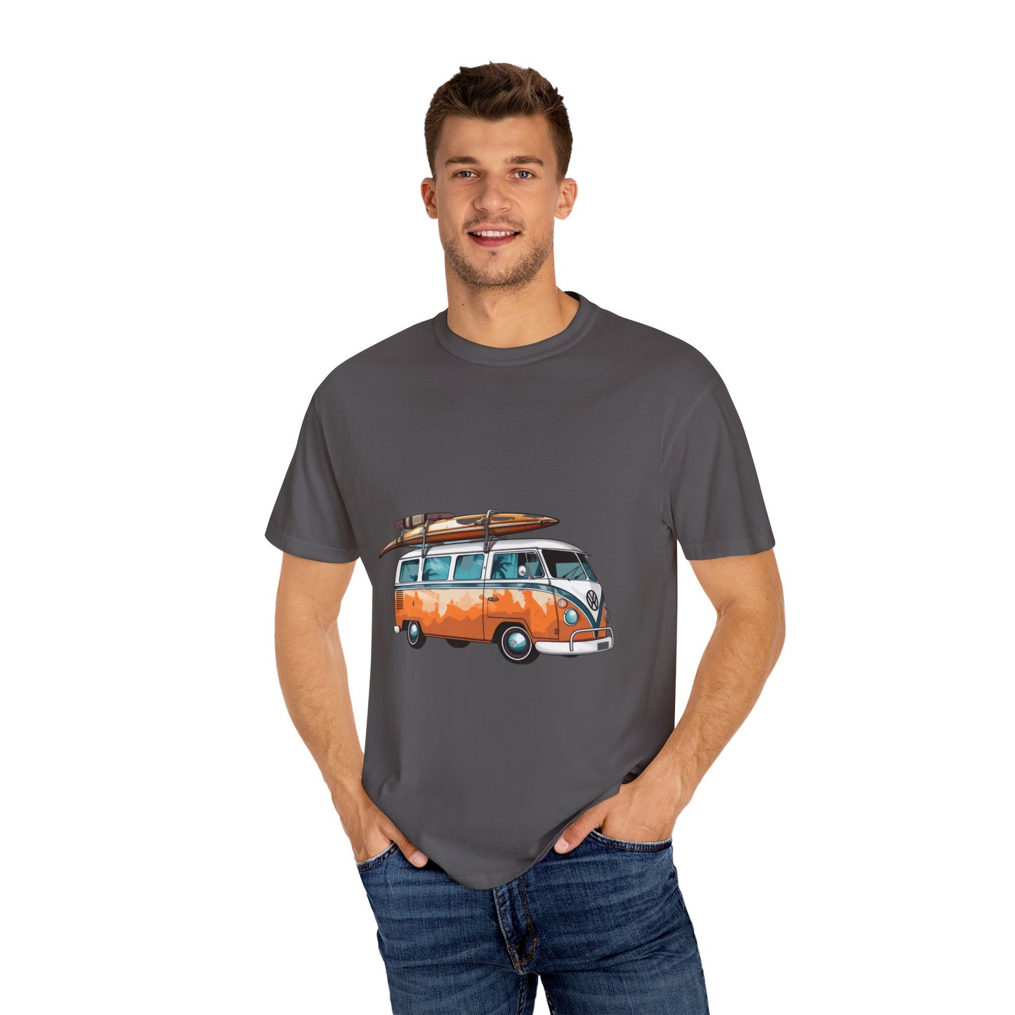 Retro Surf Van: Unisex Garment-Dyed T-shirt