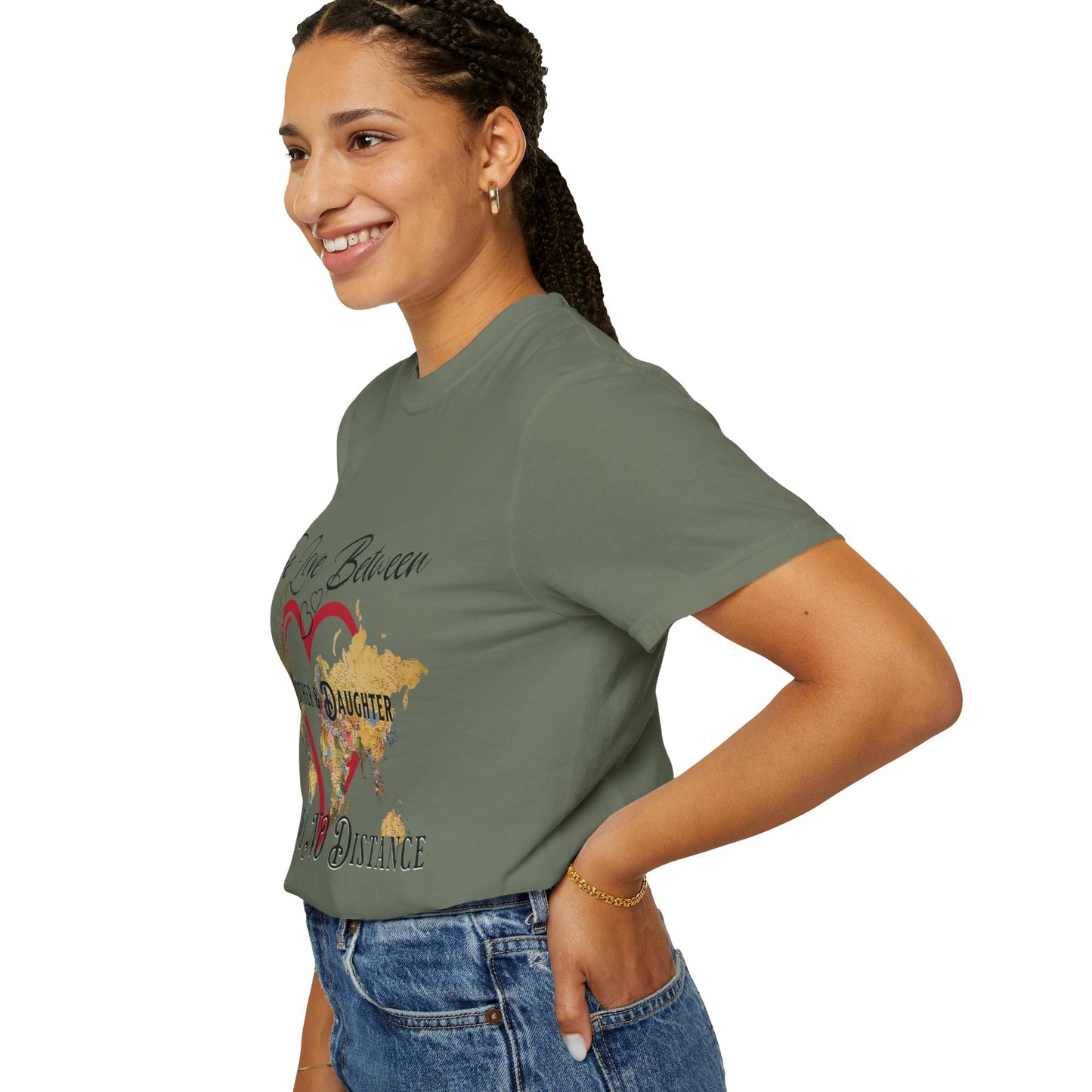 The love between mother and daughter knows no distance - Unisex Garment-Dyed T-shirt