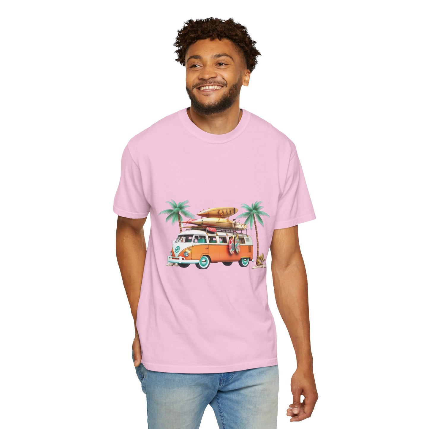 Retro Surf Van: Unisex Garment-Dyed T-shirt