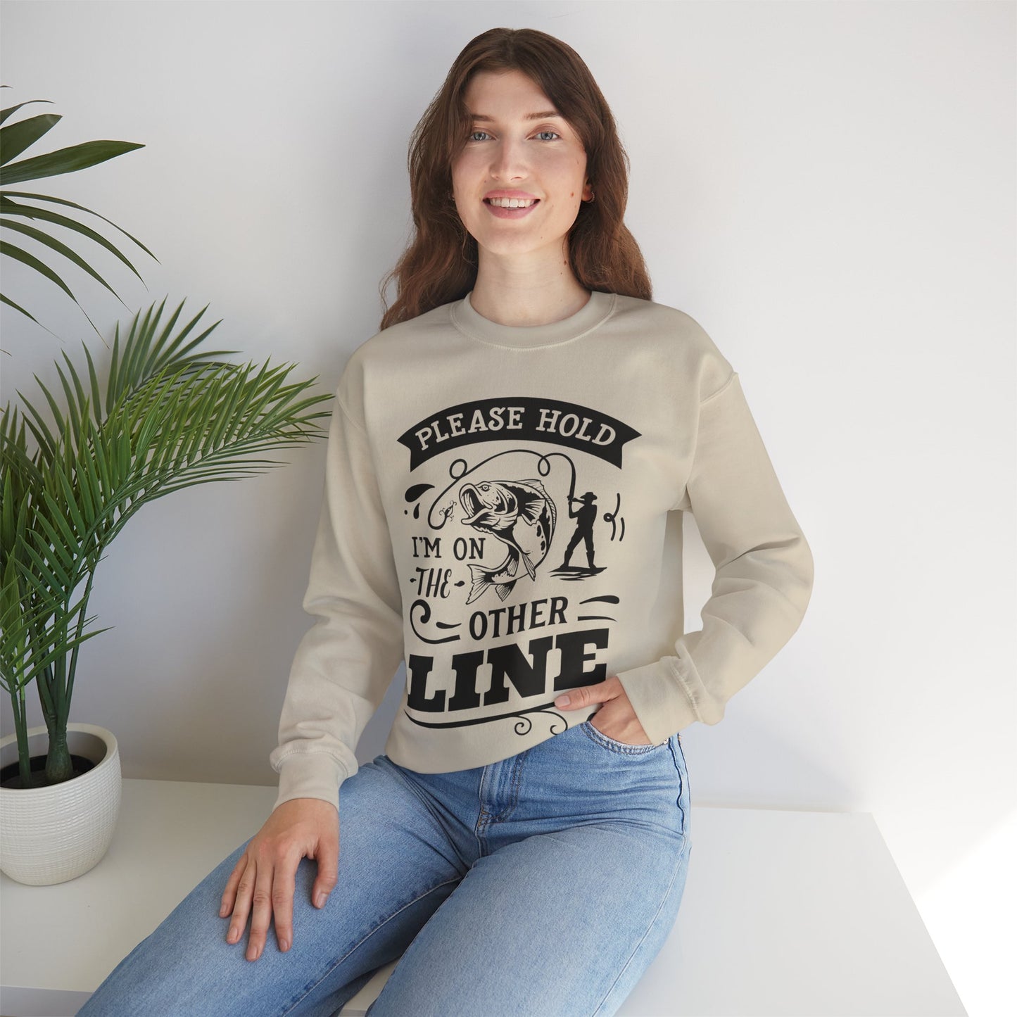 Please hold I'm on another line - Unisex Heavy Blend™ Crewneck Sweatshirt