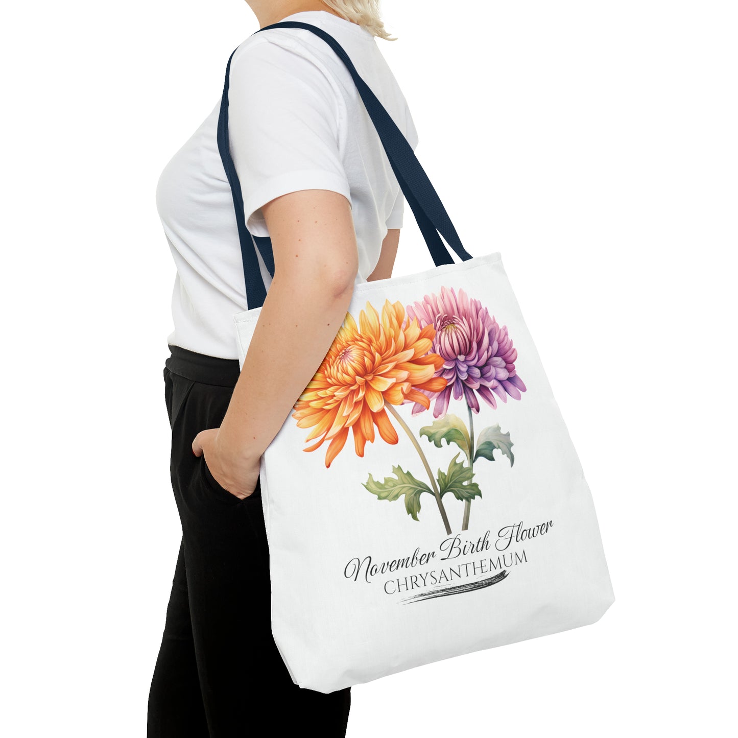 November Birth Flower: Chrysanthemum - Tote Bag (AOP)