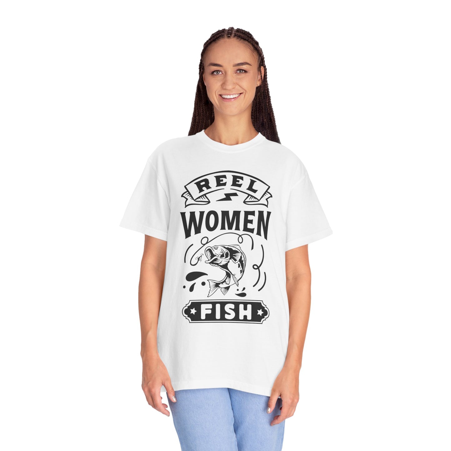 Reel women fish: Unisex Garment-Dyed T-shirt