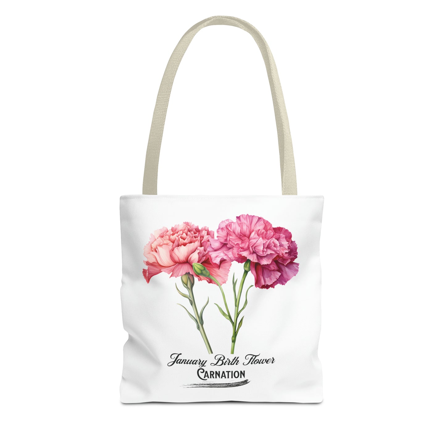 January Birth Flower: Carnation - Tote Bag (AOP)