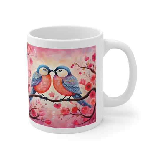Kissing Bird: Ceramic Mug 11oz