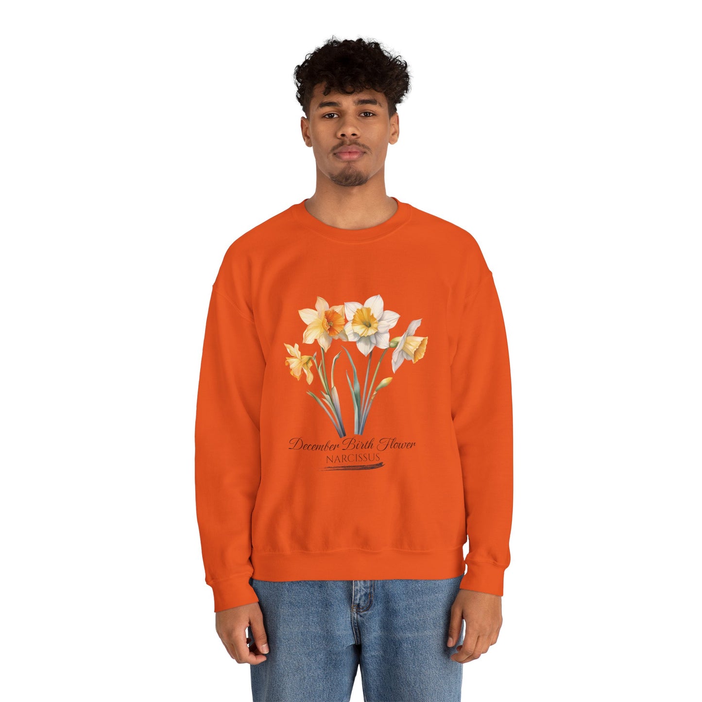 December Birth Flower (Narcisus) - Unisex Heavy Blend™ Crewneck Sweatshirt