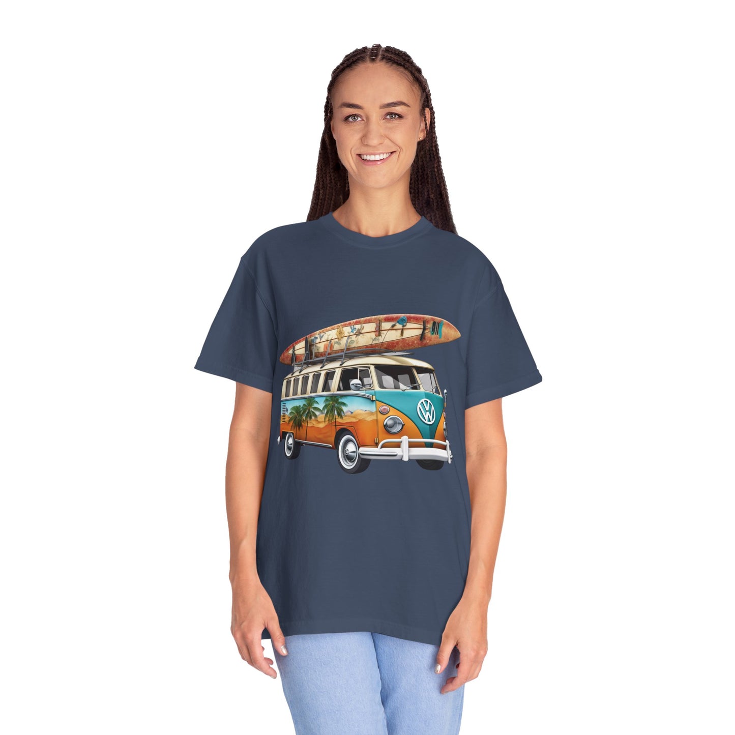 Retro Surf Van: Unisex Garment-Dyed T-shirt