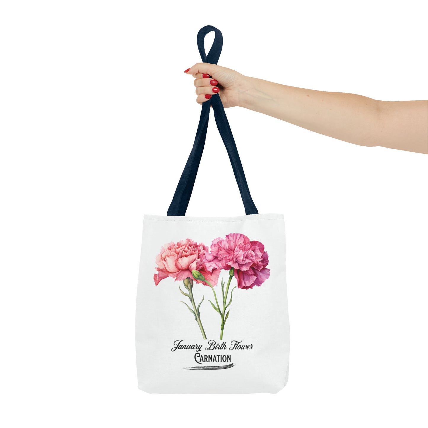 January Birth Flower: Carnation - Tote Bag (AOP)