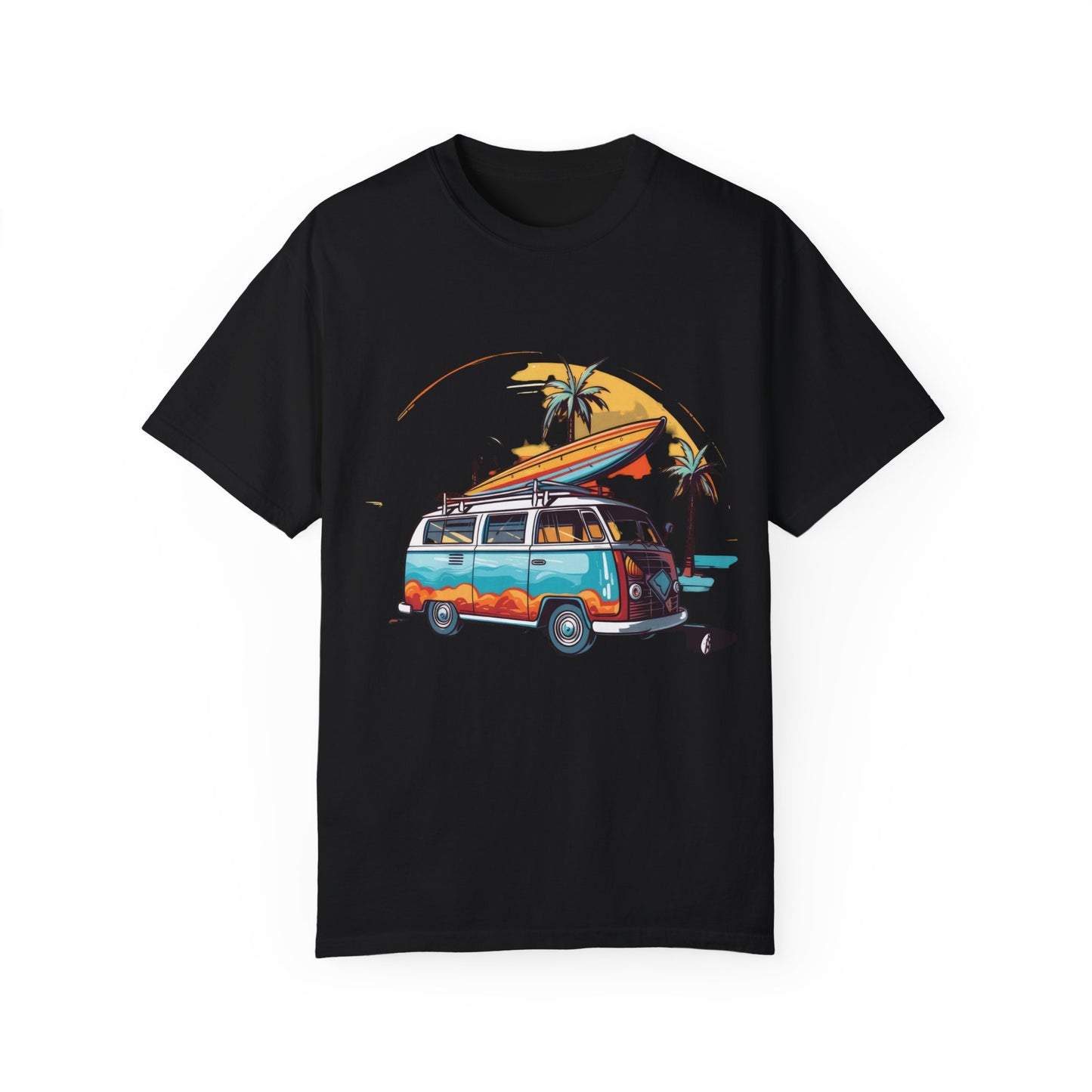 Retro Surf Van: Unisex Garment-Dyed T-shirt