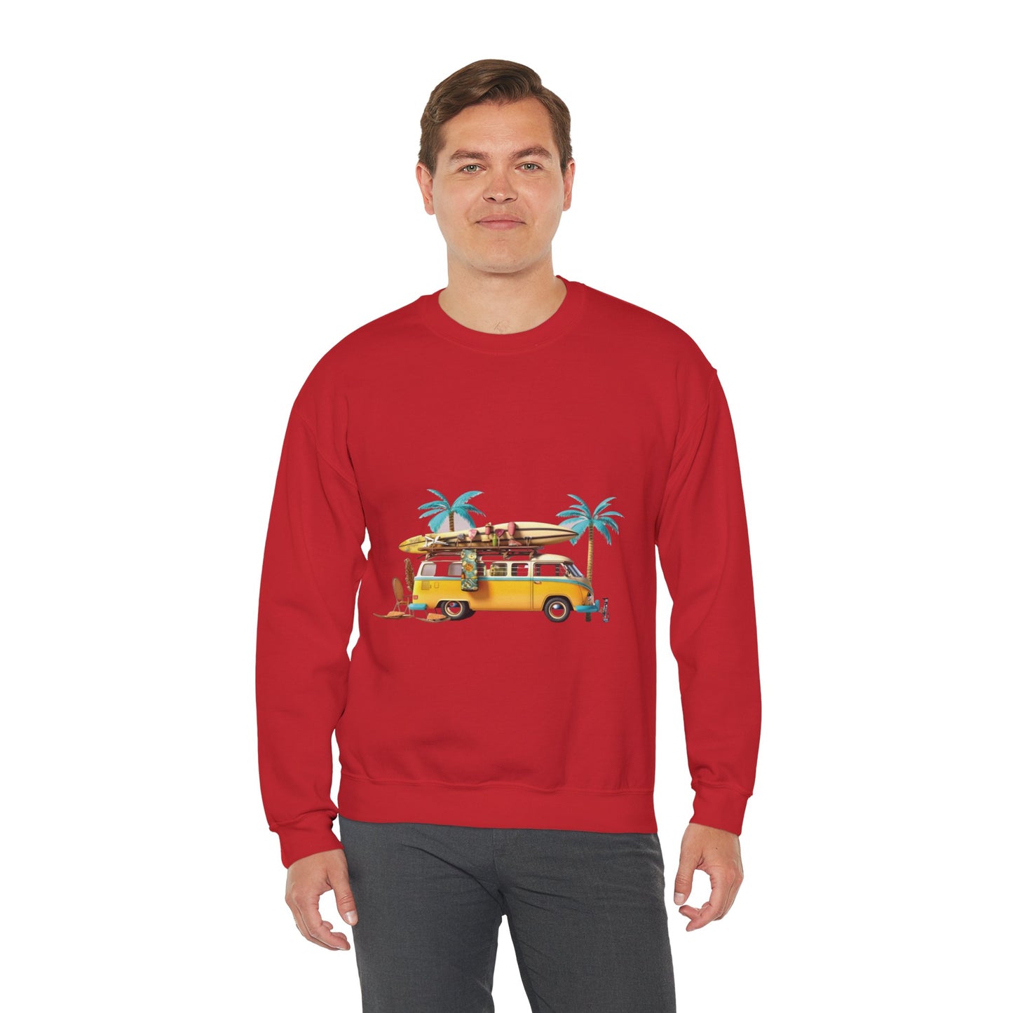 Retro Surf Van - Unisex Heavy Blend™ Crewneck Sweatshirt