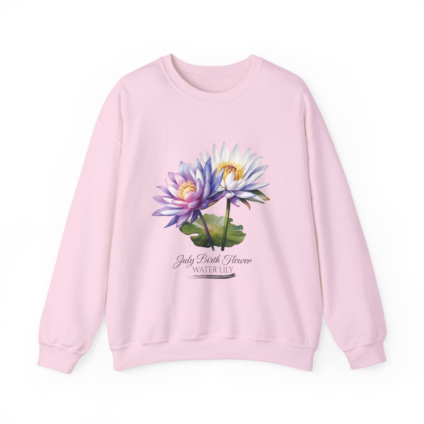 July Birth Flower (Water Lily) - Unisex Heavy Blend™ Crewneck Sweatshirt